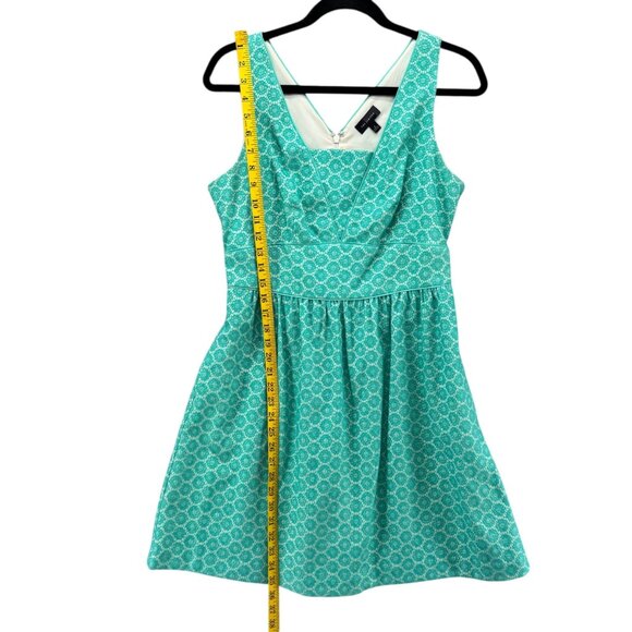The Limited Mini Fit Flare Dress Green Lace Crochet Overlay Sleeveless Size 6 - Picture 7 of 10